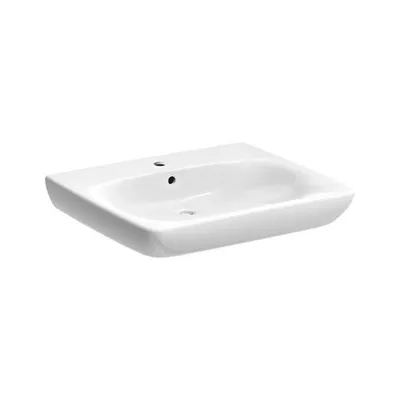 Image de Geberit Renova Nr. 1 Comfort, lavabo avec encastrement, 650x550mm, avec percement pour robinetterie, avec trop-plein, blanc, 258565000