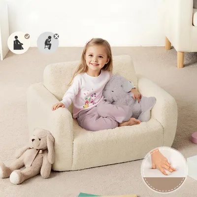Produktbild von CAVEEN Kinder Sofa 2-in-1, Faltbares Kindersofa, Umwandelbarer Kleinkind-Sessel für Jungen & Mädchen, Beige