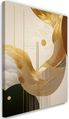 Obrázek produktu pro Obraz na plátně abstrakce Gold Glamour 60x90 Feeby béžový obraz na zeď připravený k zavěšení