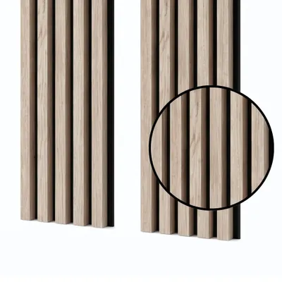 Produktbild von MEBANO. Akustikpaneele Holz 240 x 53 cm, Farbe: Eiche Sanremo Leicht Wandpaneele, Holzpaneele Wand, Moderne Lamellenwand auf Filz, MDF Wandverkleidung
