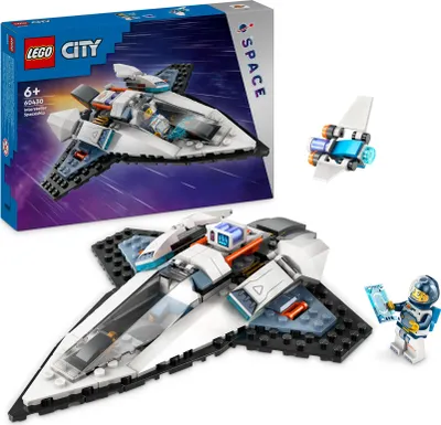 Produktbild von LEGO Konstruktionsspielzeug Raumschiff Space Shuttle 60430, Weltraum-Set für Kinder ab 6 Jahren, mit Astronaut-Figur, Drohnenroboter und Raketenrucksack-Funktion, 240 Teile, LEGO Builder App Unterstützung, ausklappbare Hauptschubdüsen, 4 cm hoch, 22 cm lang, 17 cm breit, kompatibel mit weiteren separat erhältlichen LEGO City Sets