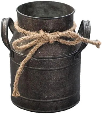 Produktbild von Rustikale Galvanisierte Metallmilchkanne für Dekoration