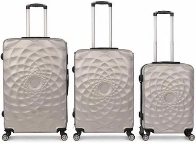Image de Ensemble de valises de voyage léger en 3 pièces, couleur argent