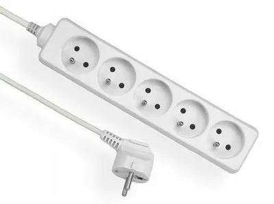 Produktbild von Verlängerungskabel mit Erdung, weiß, 5-fach, 5m OMY 3x1 Elgotech EPS-505
