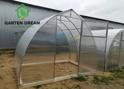 Produktbild von Garten Dream Polycarbonat Gewächshaus "Spitz" 3x8m aus Stahl, mit 4mm Polycarbonat