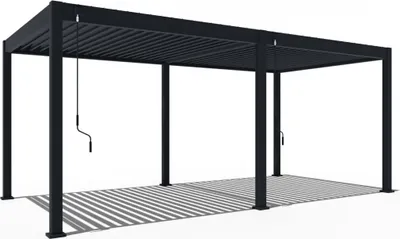 Immagine prodotto di Willow Deluxe | Pergola autoportante completa in alluminio | 3 x 6 M | Tetto a lamelle antracite