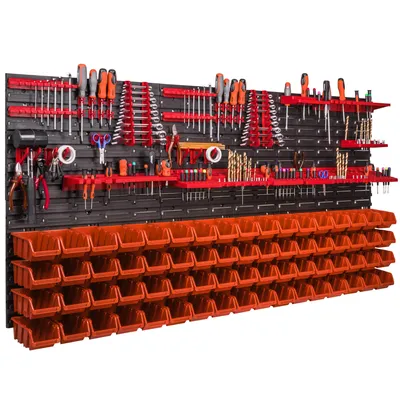 Immagine prodotto di Sistema di stoccaggio Scaffale a parete 1728 x 780 mm Portautensili 68 scatole di impilamento