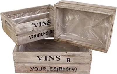 Produktbild von Deko Holzkisten-Set Blumenkasten Pflanzkasten Obstkisten Gemüsekiste Weinkisten Aufbewahrungskiste Pflanztopf Blumentopf Dekokisten Vintage Used look Kisten