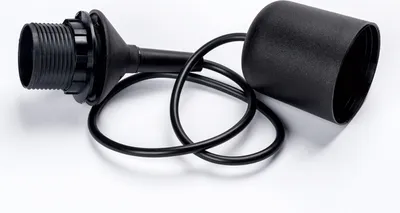Produktbild von Leuchtenpendel, Lampenaufhängung, E27 Fassung mit Schraubring, Länge 70cm, PVC Kabel, Schwarz