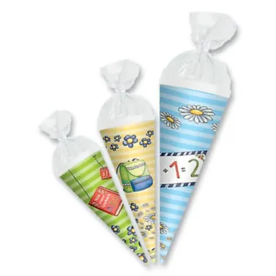 Produktbild von Roth Schultüte 15/12,5/10cm rund 3er Set Anhängetütchen