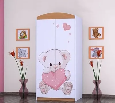 Produktbild von BDW Kleiderschrank, 2 Türen, 2 Schubladen, Garderobenschrank, 180x90 cm, Buche