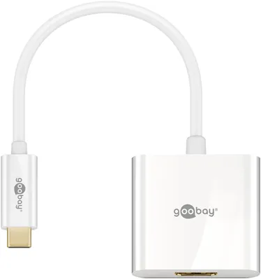Image de 50 adaptateurs Goobay 66259 USB-C vers HDMI, 0,2 m, blanc, Blanc - 4K à 30 Hz, USB 3.2