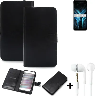 Produktbild von K-S-Trade Wallet Case Handyhülle kompatibel mit ZTE Blade V2020 5G Schutzhülle Flip cover Flipstyle Tasche Hülle Flipcover Slim Bumper schwarz + in