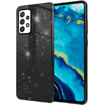 Produktbild von Für Samsung Galaxy A33 - Robuste Glitzer Hülle Stoßfest Glänzend Handy Schutz Schwarz