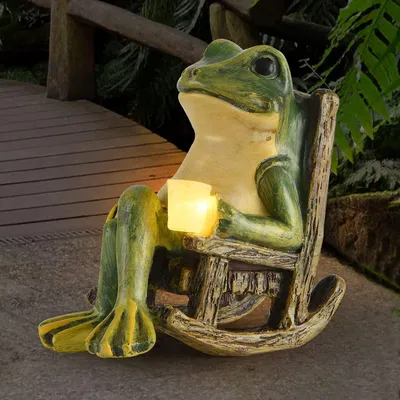Produktbild von Gartendeko, Frosch-Gartenstatue, Solar Außenbeleuchtung, Frosch Gartenfiguren mit Beleuchtung, Solar-Gartenfrosch-Dekor