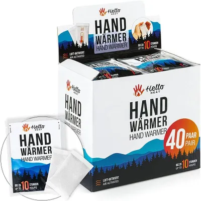 Obrázok produktu pre Ohrievače rúk - 40 kusov - Jednorazové ohrievacie vrecká - 8 hodín tepla pri 57 °C