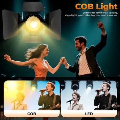 Produktbild von Podiumscheinwerfer – 200W COB LED – Steuerung über DMX512 – Aluminium – Schwarz