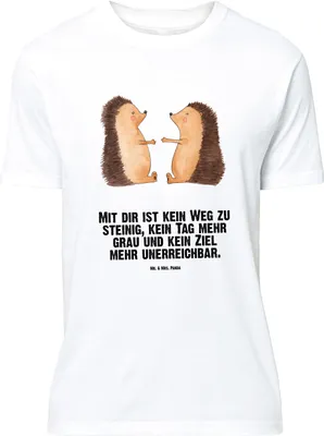 Produktbild von Mr. & Mrs. Panda Größe XL T-Shirt Igel Liebe - Weiß - Geschenk, mit Spruch, Hochzeit, Hochzeitstag, Partner, Tshirt, Freundin, Shirt