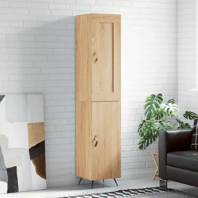 Image de BEI CLORIS Armoire vitrine Highboard Chêne Sonoma 34,5x34x180 cm Bois composite - Commodes Nouveau3246373 2parcel