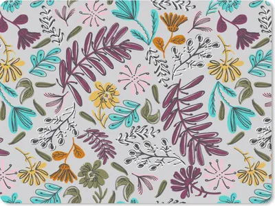 Produktbild von MuchoWow® Mauspad Mousepad Blumen - Blätter - Muster 40x30 cm - Mousepads - Maus Mat - Pad - Mausunterlage - Anti Rutsch