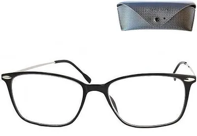 Zdjęcie produktu dla Okulary do czytania prostokątne czarne z metalowymi zausznikami dla mężczyz