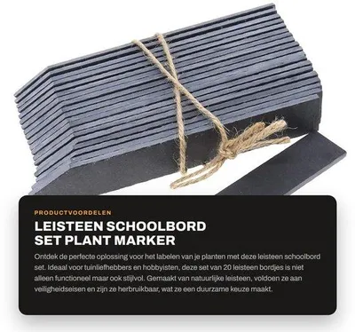 Produktbild von Schultafel-Set 20er-Pack – Tafeln – Pflanzetiketten – Kreide – 20,3 x 3 cm – Umweltfreundlich – Pflanzenetikett