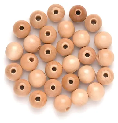 Produktbild von GLOREX Holzperlen natur Ø12mm 28 Stück