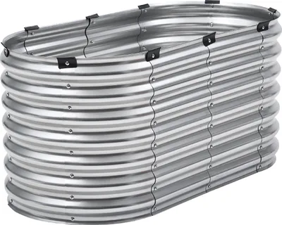 Obrázek produktu pro SucceBuy Metal Rais Přenosná šamponovací mísa, nastavitelná výška a úhel, s vypouštěcí hadicí, černěné zahradní lůžko, velký pozinkovaný box na květináče 4 x 2 x 2 stopy