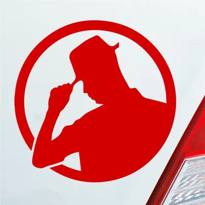 Produktbild von Auto Aufkleber Gentleman Mann Man Tuning JDM 10x10 cm Rot Sticker Heckscheibenaufkleber
