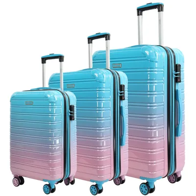 Produktbild von Blade Kofferset 3 Teilig Erweiterbar - Hartschalen Koffer Trolleys - Leichter Rollkoffer aus ABS+PC mit TSA Schloss -3er Reisekofferset (ROSA-Set)