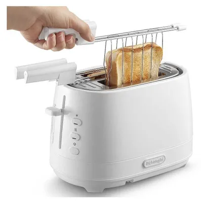 Productafbeelding van De'Longhi CTLAP2203.W, 2 sleuven, Wit, Knopbediening, Hendel, 550 W, 180 mm, 300 mm