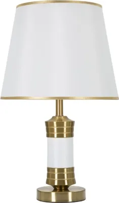 Zdjęcie produktu dla o Ferretti lampa stołowa Whity E27 Ø 31x52 cm złoty biały