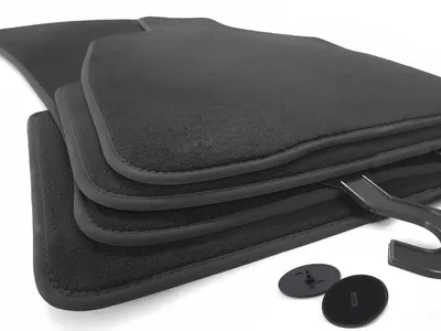 Produktbild von Fußmatten passend für BMW 6er Cabrio E64 Velours Premium Automatten Original Qualität Schwarz 4-teilig