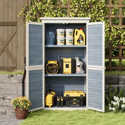 Obrázek produktu pro BEALIFE CC30 Venkovní zahradní skříňka 160x76x42 cm, skříňka na zahradu a balkon