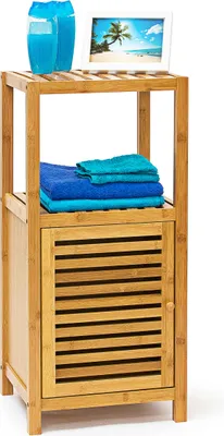 Image de Relaxdays Étagère de salle de bain en bambou avec 3 étagères HxLxP 80x36,5x33 cm