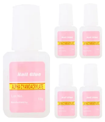 Produktbild von 5 Stück starker Nagelkleber, Acryl, Dekoration, selbstklebendes Maniküre-Werkzeug mit Pinsel