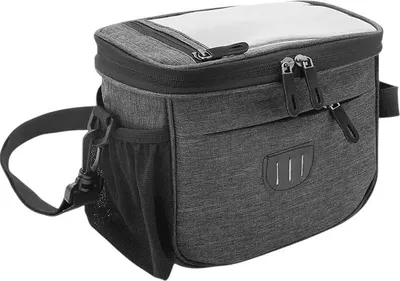 Image de Sacoche de vélo pour guidon – Imperméable avec support pour téléphone portable – Volume 8 L – Réfléchissante – Universelle, pour tout type de vélo – Idéale pour les voyages à vélo et le quotidien