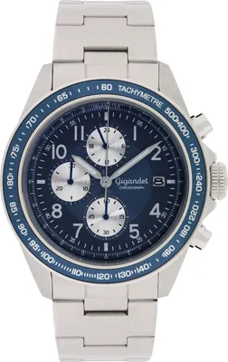 Produktbild von Gigandet Quarzuhr Chronograph Edelstahl Silber Blau Racetrack - G24-004