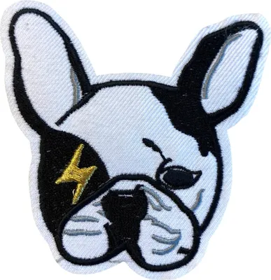 Produktbild von Hunde-Bulldogge-Hunde-Emblem-Aufnäher zum Aufbügeln, mittelgroß