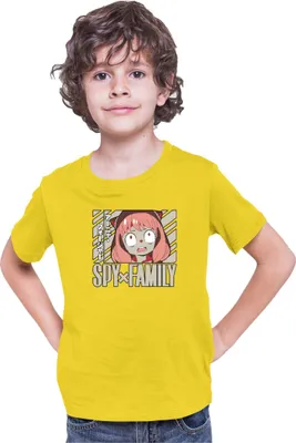 Zdjęcie produktu dla Koszulka Dziecięca Japan Anime Manga Family Anime X Manga Spy Fan Solo Anya, 9-11 Jahr - 140 / Żółty