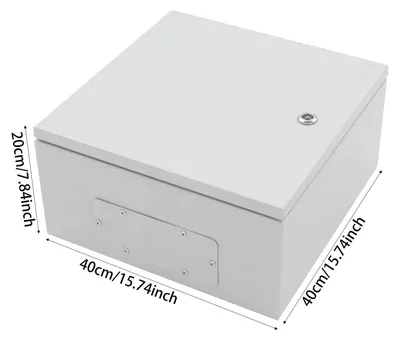 Obrázok produktu pre Vonkajší elektrodistribútor – Nástenný rozvádzač – 40x40x20 cm – Oceľový plech – IP65 (vodotesný) – IK08 (odolný proti nárazom) – Uzamykateľný – Šedá farba