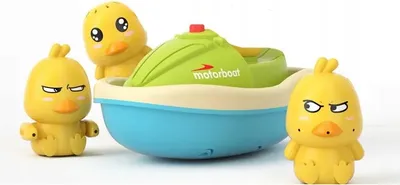 Immagine prodotto di Set di 3 anatre da bagno barca acqua scooter giocattolo da bagno per bambini