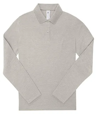 Produktbild von B&C - "My Polo 210" Poloshirt für Damen, Langärmlig LT5527 (M) (Heidegrauer Nebel)