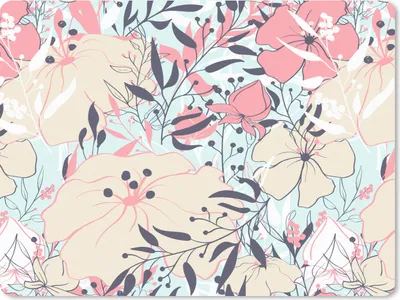 Produktbild von MuchoWow® Mauspad Mousepad Vintage - Blume - Rosa - Muster 40x30 cm - Mousepads - Maus Mat - Pad - Mausunterlage - Anti Rutsch