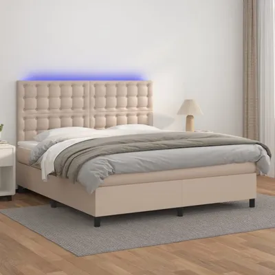 Produktbild von Maison Exclusive - Boxspringbett mit Matratze & LED Cappuccino-Braun 160x200cm