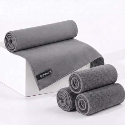 Reinigungstücher 2-in-1, 4 Stück, 30 x 30 cm, grau, Mikrofaser