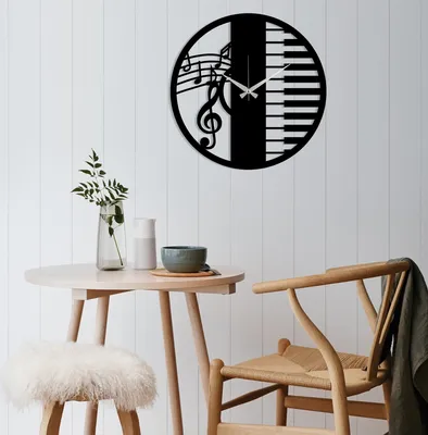 Produktbild von Opviq, Metal- TNL2129, Schwarz, Wanduhren, 48 x 48 cm, 100% Metall (Dicke: 1
