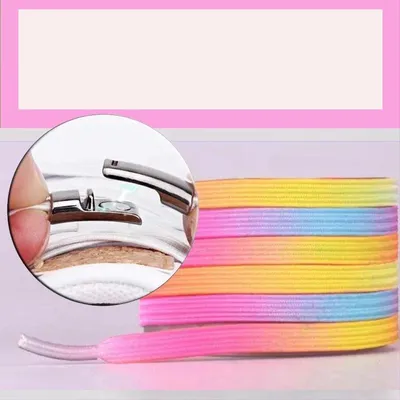 Produktbild von CHPN - Schnürsenkel - Regenbogen-Schnürsenkel - Rosa Regenbogen - Regenbogen-Schnürsenkel - Schnürsenkel - Regenbogen - Universal - 105CM - Universal - Trendige Schnürsenkel - Regenbogen-Schnürsenkel - Mit Magnetverschluss