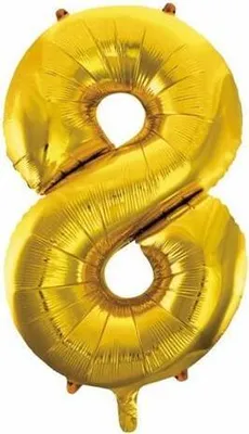 Produktbild von Idena Folienballon 8 gold 65x115cm