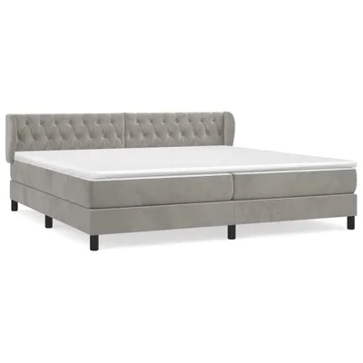 Produktbild von vidaXL Boxspringbett mit Matratze Hellgrau 200x200 cm Samt